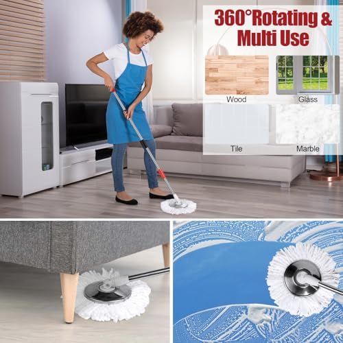 Spin Mop Replacement Handle, 360°Spin Mop Pole Handle Replacement Rotating - Image 4