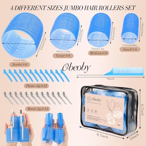 obeoby 4 Sizes Hair Rollers Curlers Set - Image 2
