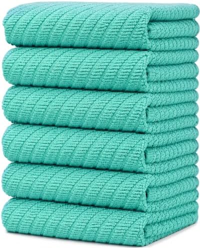Bumble Kitchen Towels, 100% Cotton, Dish Towels Aqua by BumbleTowels