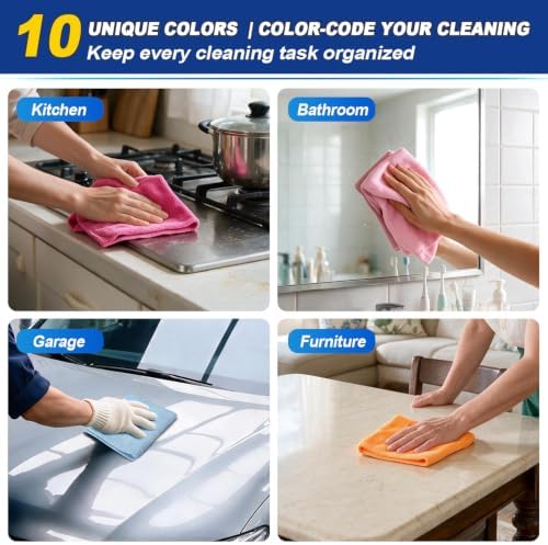 HOMEXCEL Microfiber Cleaning Cloth 100 PK, Towels - Image 4