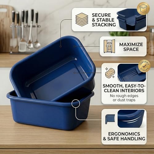 DecorRack 2 Plastic Wash Basins, Large 10 Quart Graduated Bucket, Portable - Image 6