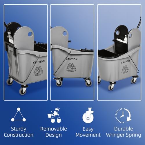HOMCOM 9.5 Gallon Mop Bucket - Image 6