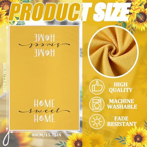 Bencailor 4 Pcs Sunflower Kitchen Towels Floral Hand Dish Towels Gift - Image 3