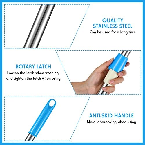 Rtteri Spin Mop Replacement Handle, 360 Rotating Telescopic Pole, Cute Blue - Image 4