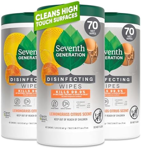 Seventh Generation Disinfecting Wipes, Lemongrass Citrus, 3 Pack, Botanical by SeventhGeneration