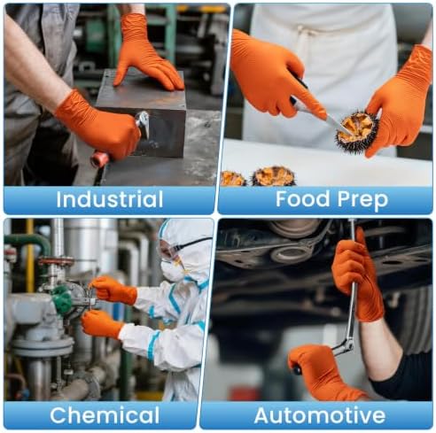 Borje Orange 8 Mil Nitrile Disposable Gloves - Image 7
