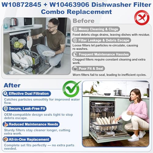 W10872845 & WPW10463906 Dishwasher Pump Filter Replacement - Image 5