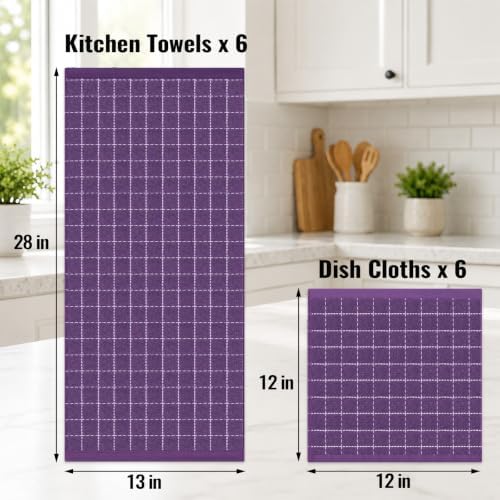 Kitinjoy 100% Cotton Kitchen Towels and Dishcloths Set - Image 4