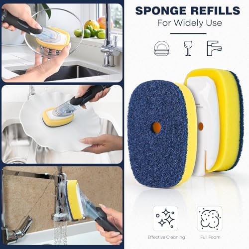 Sponge Brush Refills for OXO Soap Dispensing Dish Brush, 4 Pack - Image 4