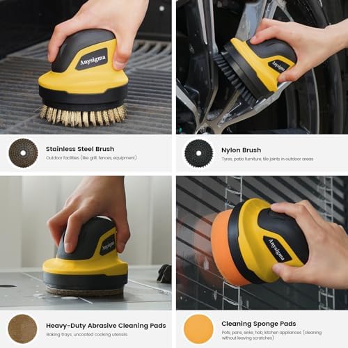 Electric Grill Brush for Outdoor Grill- 4 Replaceable Heads, 3000mAh IPX7 - Image 3
