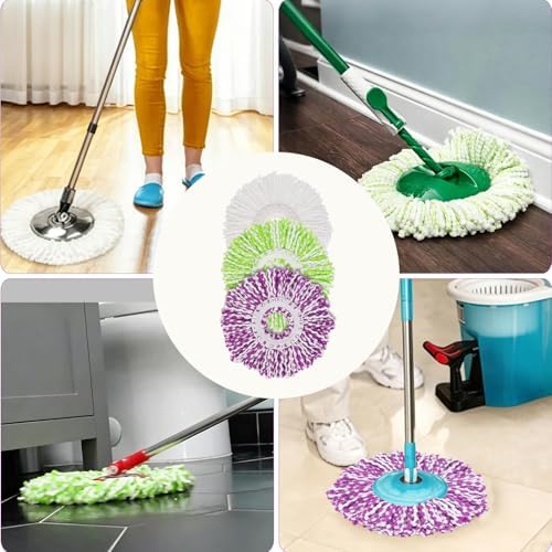 Spin Mop Replacement Heads, 6.3 Inch Microfiber Mop Refills - Image 7