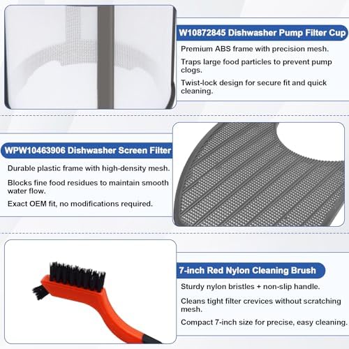 W10872845 & WPW10463906 Dishwasher Pump Filter Replacement - Image 3