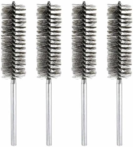 HARFINGTON 4pcs Wire Bore Brush 8 x 1-1/4" 5/16 Inch Shank Stainless Steel by HARFINGTON