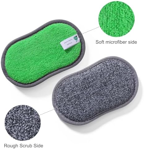 Multipurpose Sponges Kitchen, 6 Pack Reusable Non-Scratch Scrub Sponge - Image 3