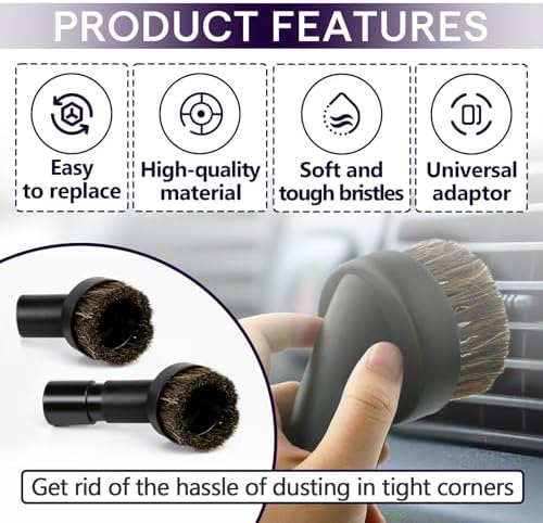 3PCS Horse Hair Brush Vacuum Attachment Set - Image 4