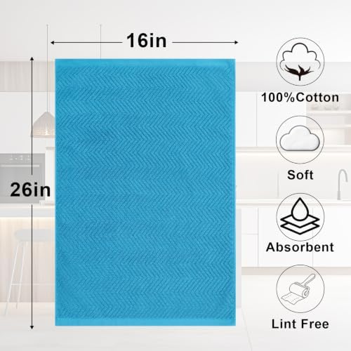 Premium Cotton Kitchen Towels Set, 4 Pack Super Absorbent Kitchen Hand Towels - Image 2