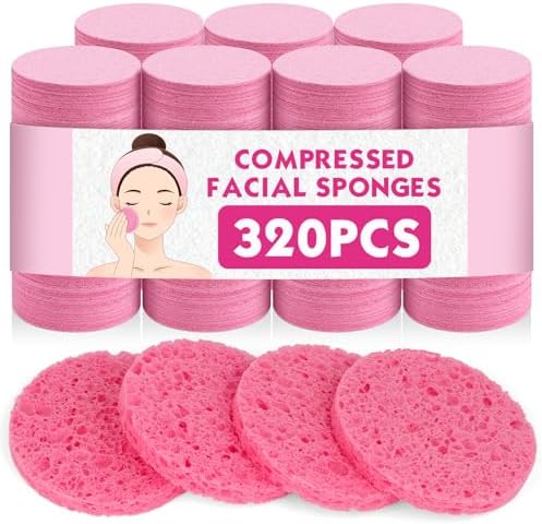 320-Count Compressed Facial Sponges, Natural Cellulose Face Sponge by NEOACT