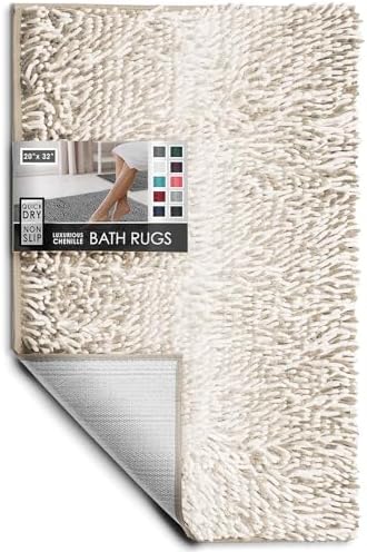 Hearth & Harbor Bathroom Rugs, Chenille Bath Mat by HearthHarbor