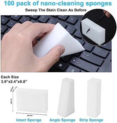 100 Pack Magic Sponge Eraser, Extra Thick and Long Lasting Melamine Cleaning - Image 2