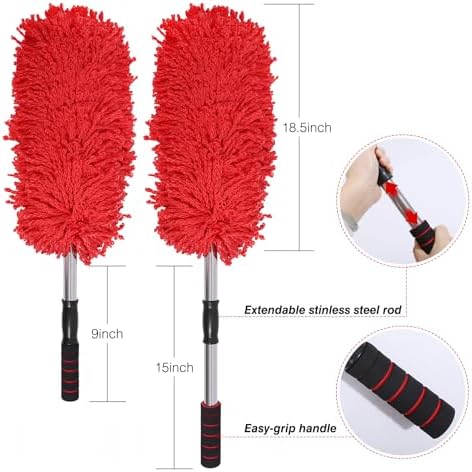 IPELY 3 Pack Large Red Microfiber Car Duster Exterior Scratch Free - Image 2