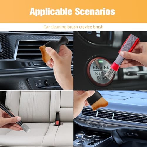 4PCS Car Detailing Brush Kit, Including 1 Ultra Soft No Scratch & 3 Vent - Image 4