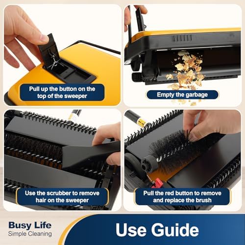 Yocada Manual Carpet Sweeper Cleaner Household Sweeper Hand Push - Image 3