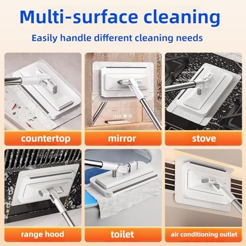 Press Grip Mini Mop with a Mini Foldable Desktop Mop, Zero-Touch Gap Dust - Image 6
