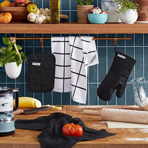 KITCHENAID Quilted Cotton Terry Cloth Oven Mitt, Pot Holder, Kitchen Towel - Image 2