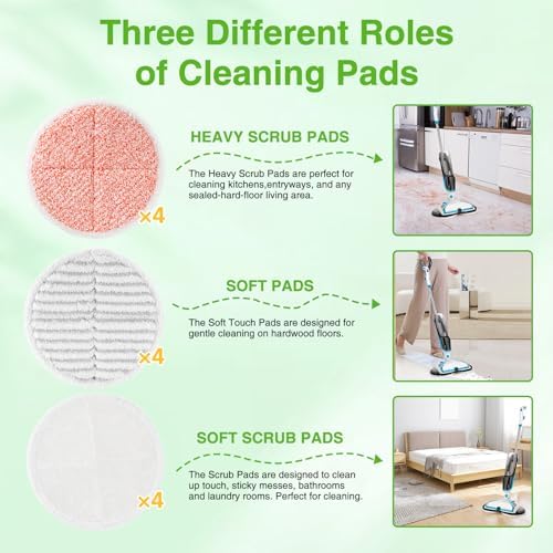 12 Pack Mop Pads Replacement for Bissell Spinwave 2124 Hard Floor Spin Mop - Image 4