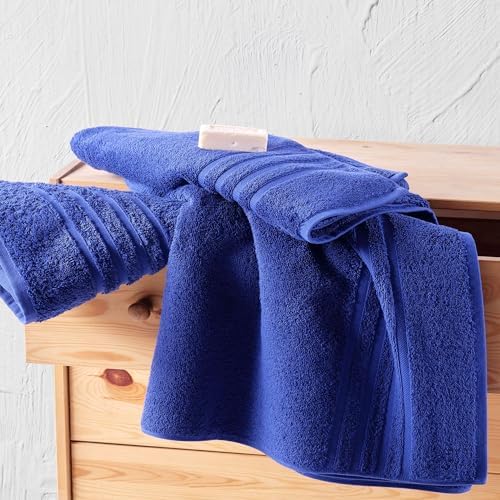 Hawmam Linen Bath Sheets Extra Large, Turkish Cotton, 2 Pack, Royal Blue - Image 4