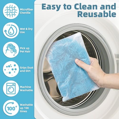 Reusable Mop Pads Fit Swiffer Sweeper Mop, Thicken Chenille Sweeping Cloths - Image 6