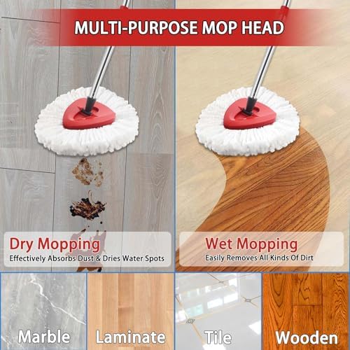 6-Pack Spin Mop Heads Replacements Compatible - Image 5