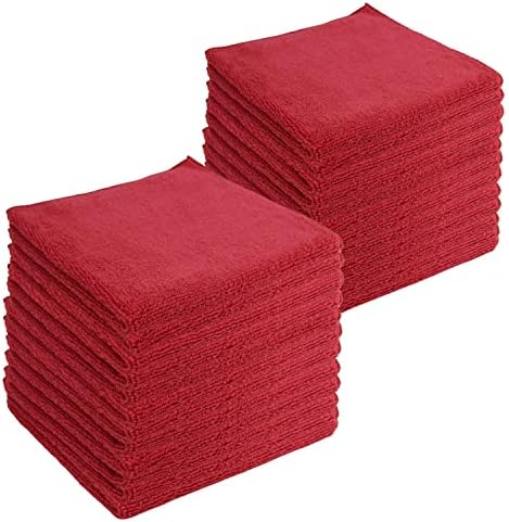 Microfiber Cleaning Cloths, 24 Pack, All-Purpose, Highly Absorbent, Washable by JDHomease