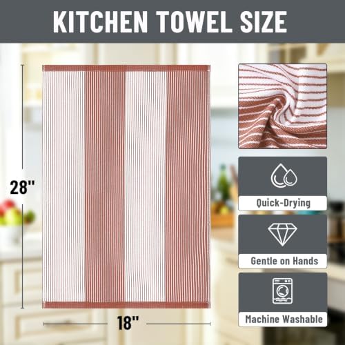 Homaxy Premium 100% Cotton Kitchen Towels 18"x28", 4 Pack - Image 2