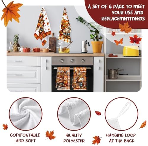 Fall Kitchen Towels Set of 6 - Image 3
