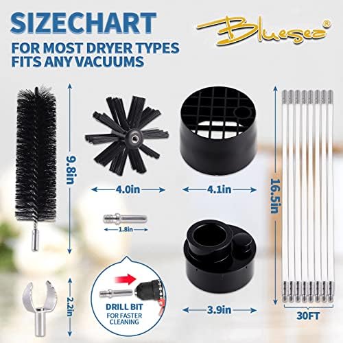 Bluesea 7 Pieces 30 Feet Dryer Vent Cleaner Kit, Reinforced Nylon Dryer Vent - Image 5
