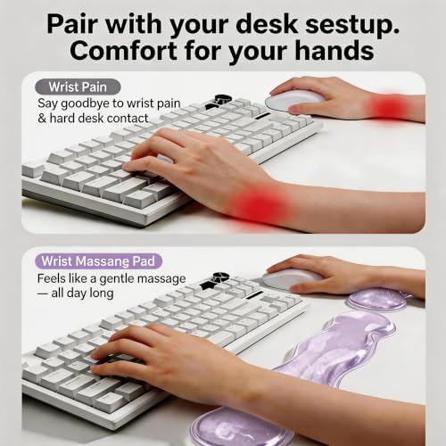Wrist Rest for Keyboard and Mouse, Glitter Ergonomic Mouse Hand Rest Set - Image 5