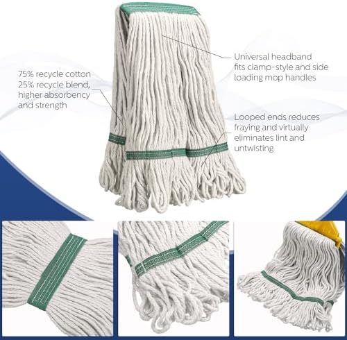 Eccliy 3 Pack Commercial Mop Head Replacement, Cotton String - Image 3