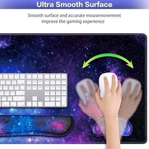 Mouse Pad Galaxy with Wrist Rest, 4-in-1 Large Mousepad Keyboard - Image 4