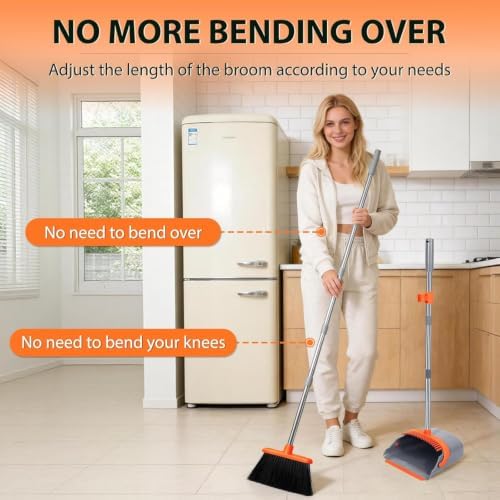 YZO Broom with Dustpan Combo Set, 56.1-Inch Long Handle Standing Design - Image 6