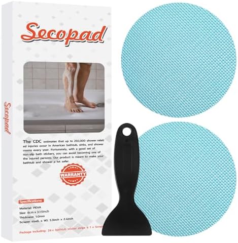 Secopad 24PCS Round Non Slip Bathtub Stickers by Secopad