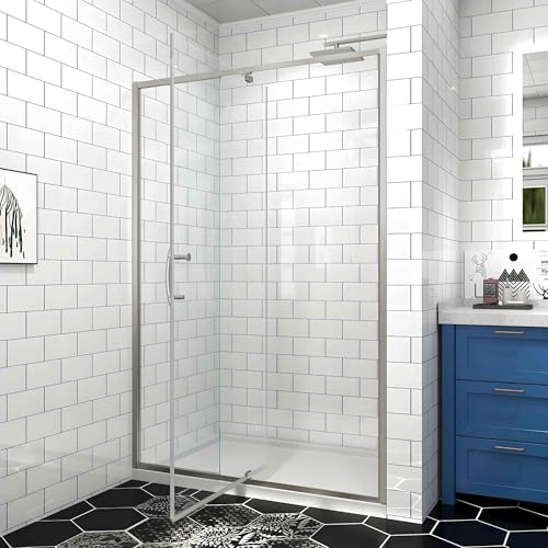 Pivot Glass Shower Door 44-48 in.W x 71 in.H, Brushed Nickel Finish by RodkedcProductCollection