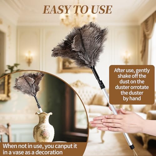 Extendable Ostrich Feather Duster up to 25-49 inches - Image 4
