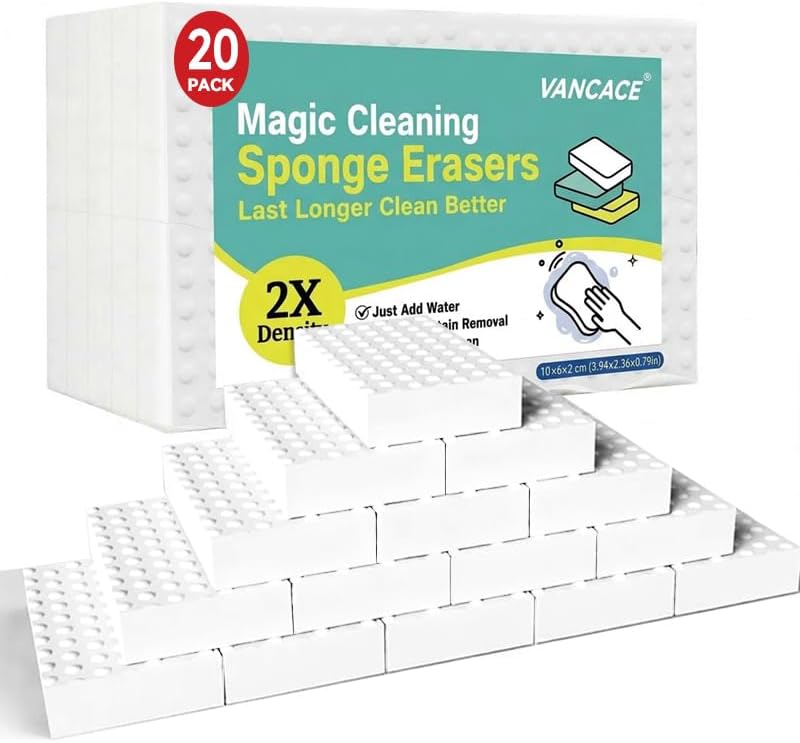 Magic Sponges Cleaning Eraser 20 Pack, 2X Compressed Melamine Sponge Cleaner by Unknown