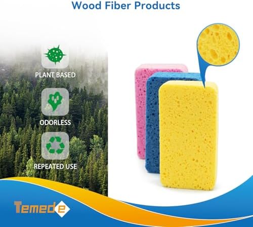 Temede Large Cellulose Sponges, Thick Absorbent Kitchen Sponges - Image 4