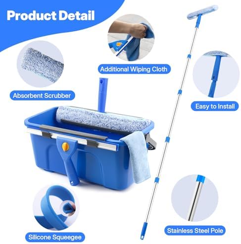 Window Cleaning Kit with Bucket, Squeegee and Scrubber - Image 6