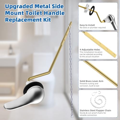 Hibbent Metal Side Mount Toilet Handle Replacement Kit - Image 2