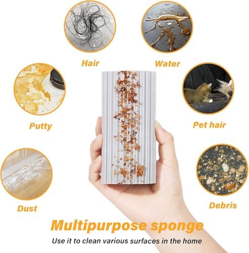 8-Pack Damp Clean Duster Sponge, Magic Sponge Eraser Baseboard Cleaner Tool - Image 4