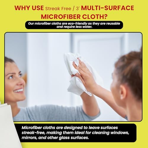 Streak Free/3 Microfiber Glass Cleaning Cloth, 6 Pack, Lint Free & Reusable - Image 4