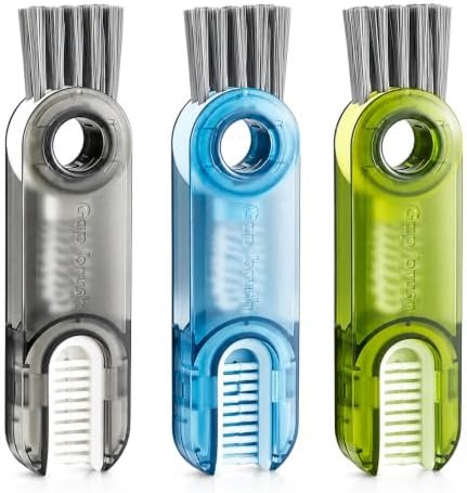 3-in-1 Cleaning Brush for Cups, Bottles & Keyboards, Earbuds & Hard-to-Reach by Unknown